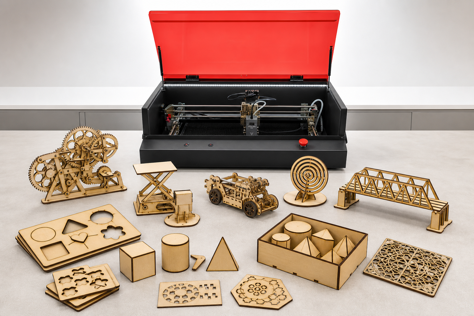 Wooden educational models made with the Magia Roja CNC