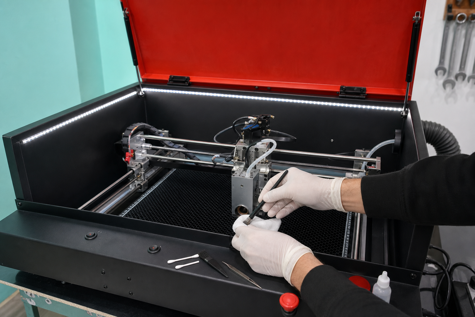 Maintenance service on the Magia Roja CNC